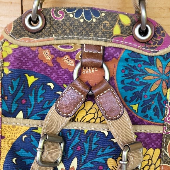 Fossil Bag/Backpack Bag. Vibrant Colorful Bag Leather & Canvas - Picture 9 of 15